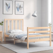 Giroletto con Testiera Small Single-Struttura Letto in Legno Massello 940738