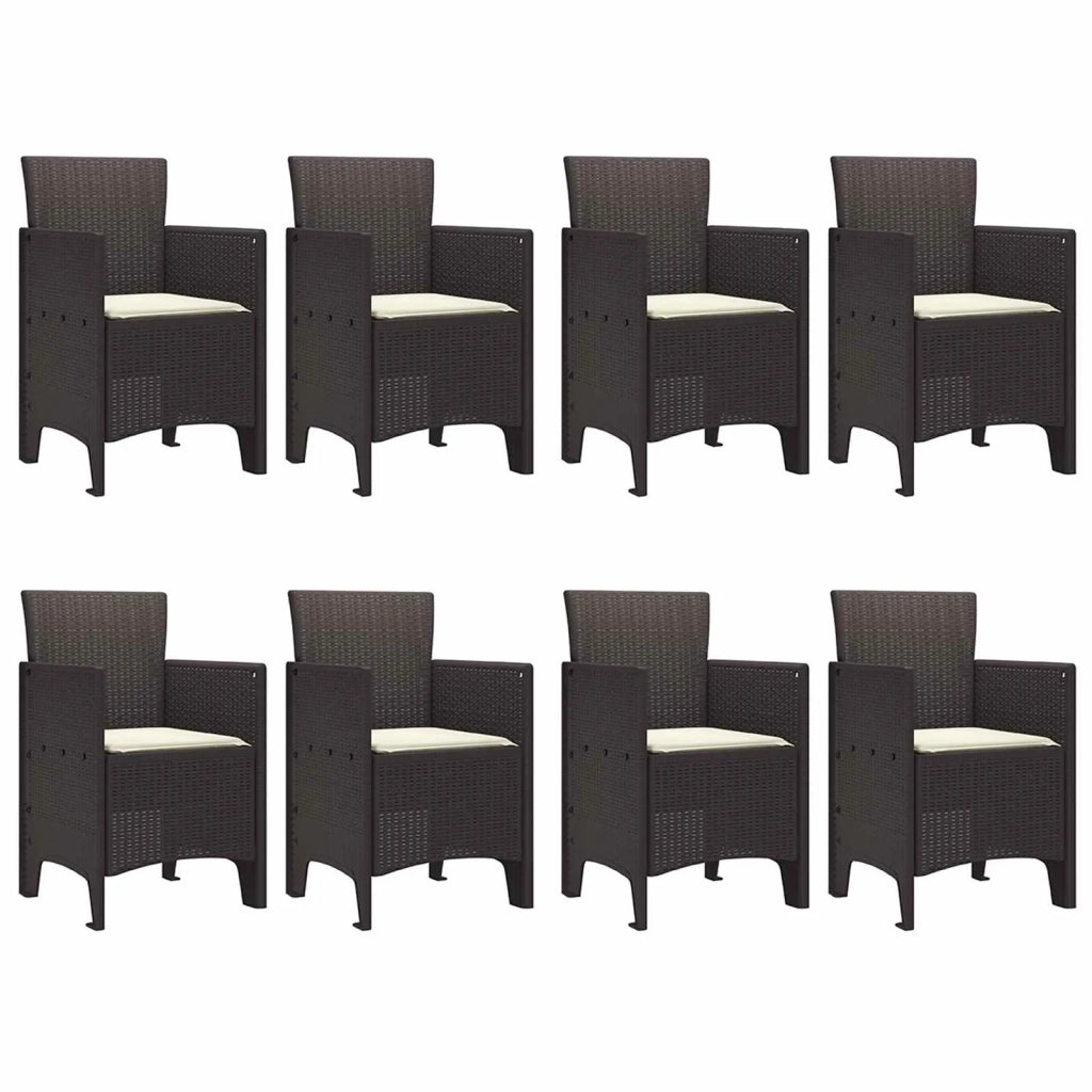 Set da Pranzo per Giardino 9 pcs Marrone Polipropilene 3378741
