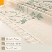 Tappeto con Eleganza Naturale e Foglie di Broccato Verde per Varie Occasioni