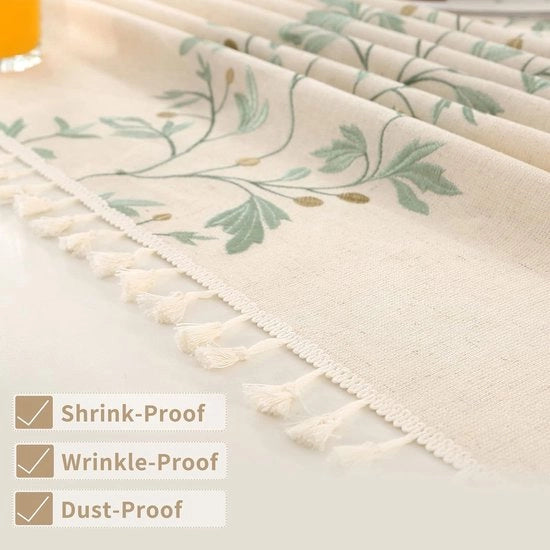 Tappeto con Eleganza Naturale e Foglie di Broccato Verde per Varie Occasioni