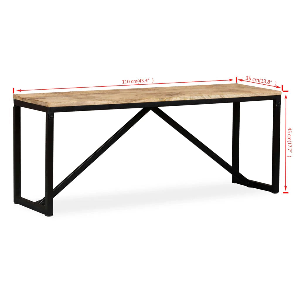 Panca 110 x 35 x 45 cm in legno massello di mango 02_0021235