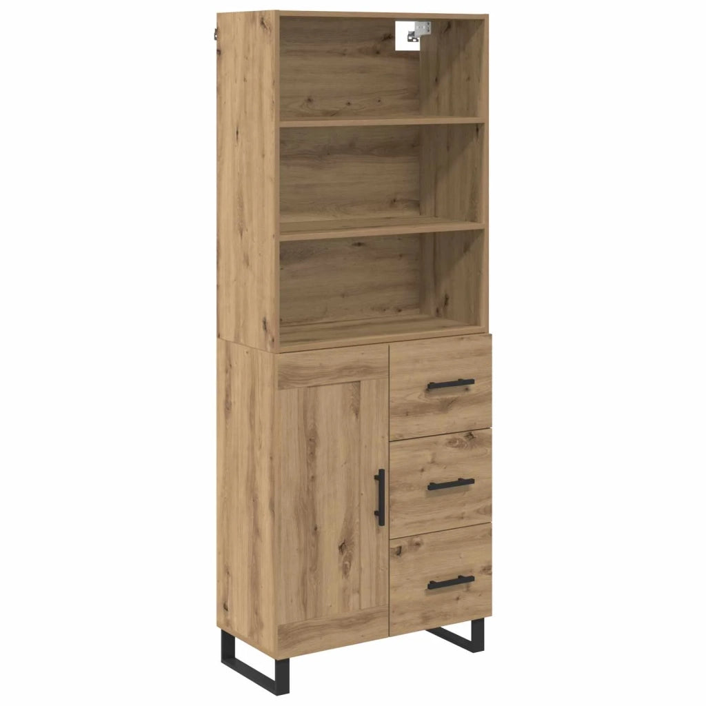 Credenza 2 pcs Rovere artigianale Legno multistrato