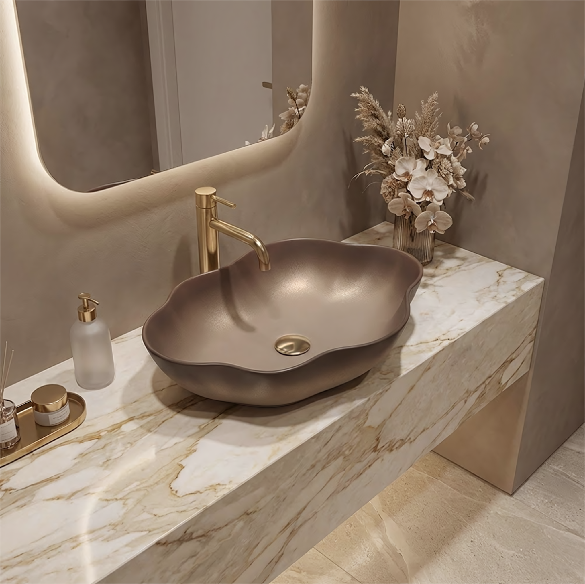 Lavabo Da Appoggio Rea Pearl Ombre