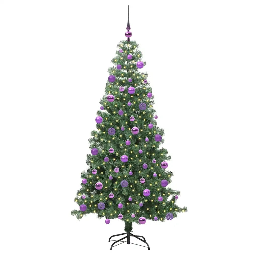 Albero di Natale | Decorazioni natalizie con 300 LED con supporto Verde 240 cm PVC