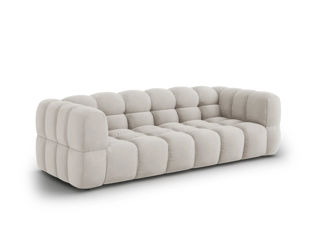 Cosmopolitan Design - Divano modulare "Sky" 4 posti in velluto beige chiaro 