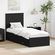 Struttura del letto con testiera Nero e Argento 70 x 190 cm 3411369