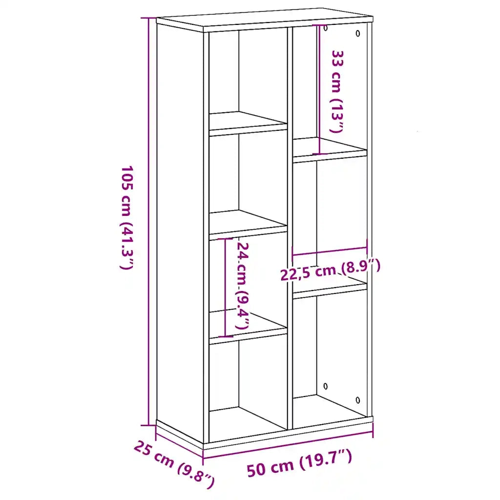 Libreria Bianca 50x25x105 cm in Legno Multistrato 852789