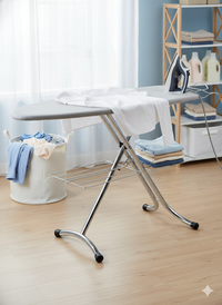 Asse da Stiro Salvaspazio Relax Profi 123x39 cm Ripiano Sottostante Gambe Triple Altezza Regolabile in Acciaio