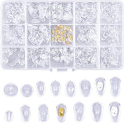 Spigotti per Occhiali Premium - Neuspads in Silicone - Antiscivolo - Translucidi - 15 Stili - 150 Paia