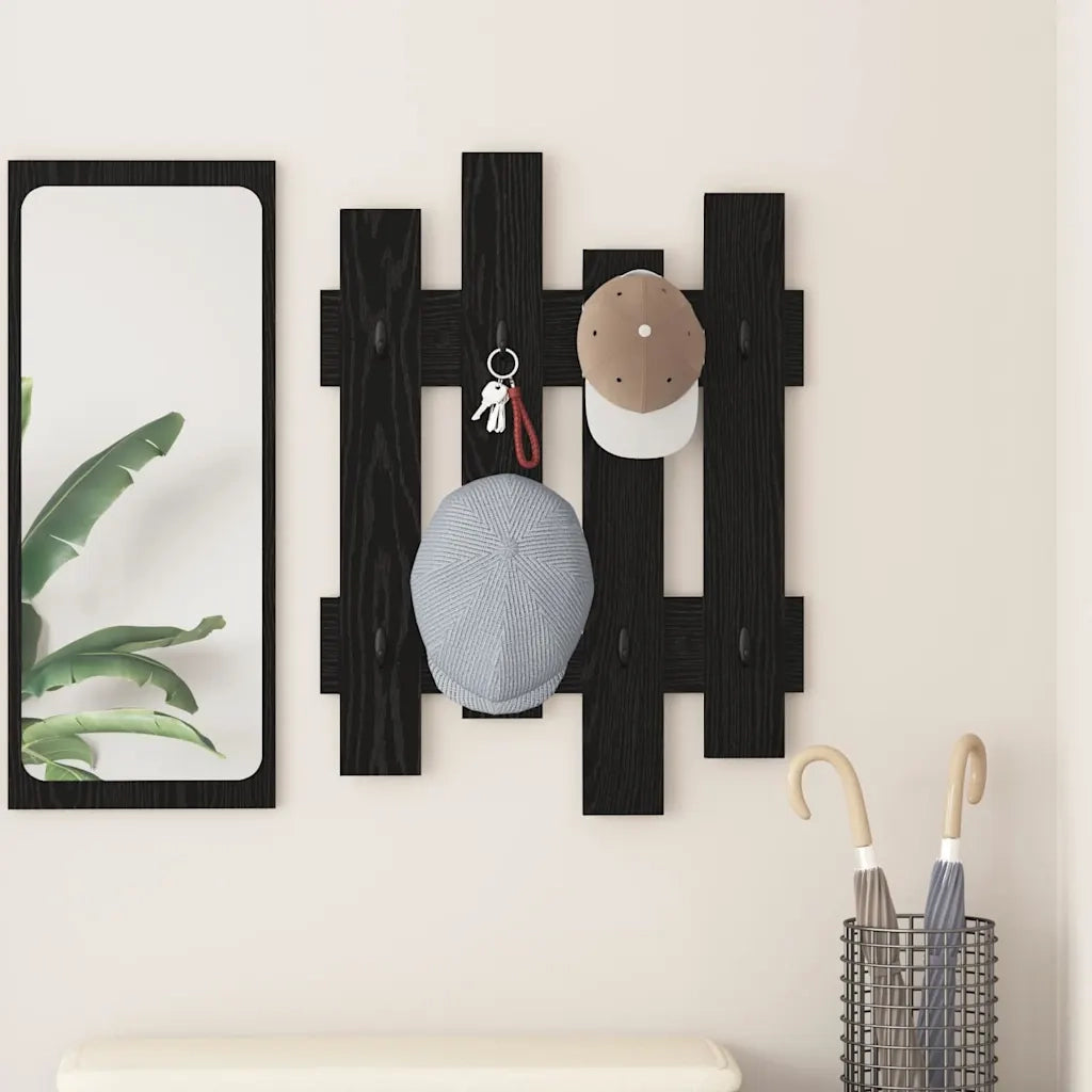 Appendiabiti a muro Rovere Nero 60 x 3 x 82 cm CFW1991104