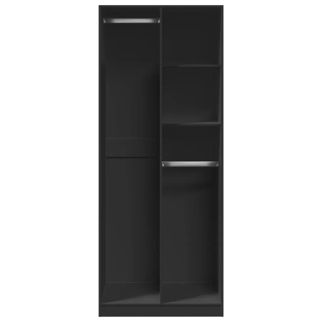 Armadio Nero 80x50x200 cm in Legno Multistrato