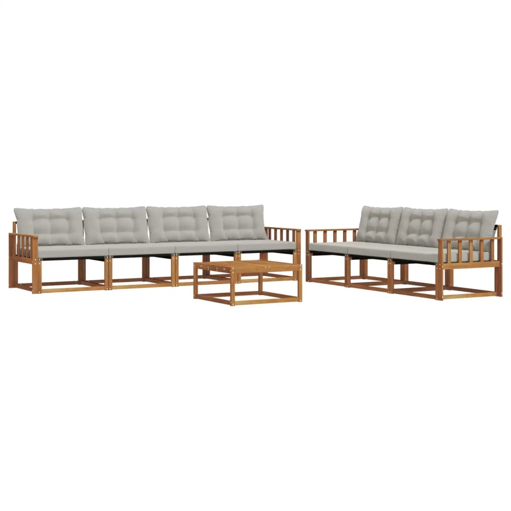 Set di divani da esterno 8 pcs Grigio Naturale e Chiaro 3369262