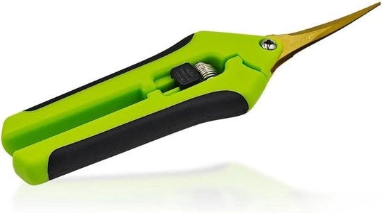 Scalpello per Giardinaggio con Lame di Titanio Curvo Rivestite in Titanio per Potatura di Piante, Bonsai, Fiori, Frutta e Fiori di Seta