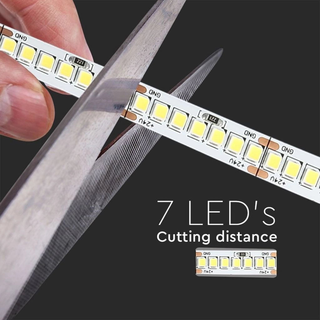 Striscia Strip LED SMD2835 17W/m 5m 238 LED/m 150LM/W 24V 6400K IP20 10mm