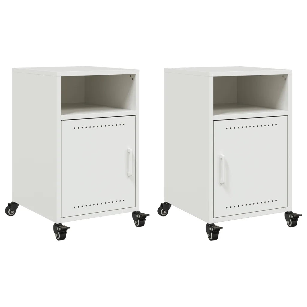 Comodini 2 pz Bianchi 36x39x59 cm in Acciaio 846727