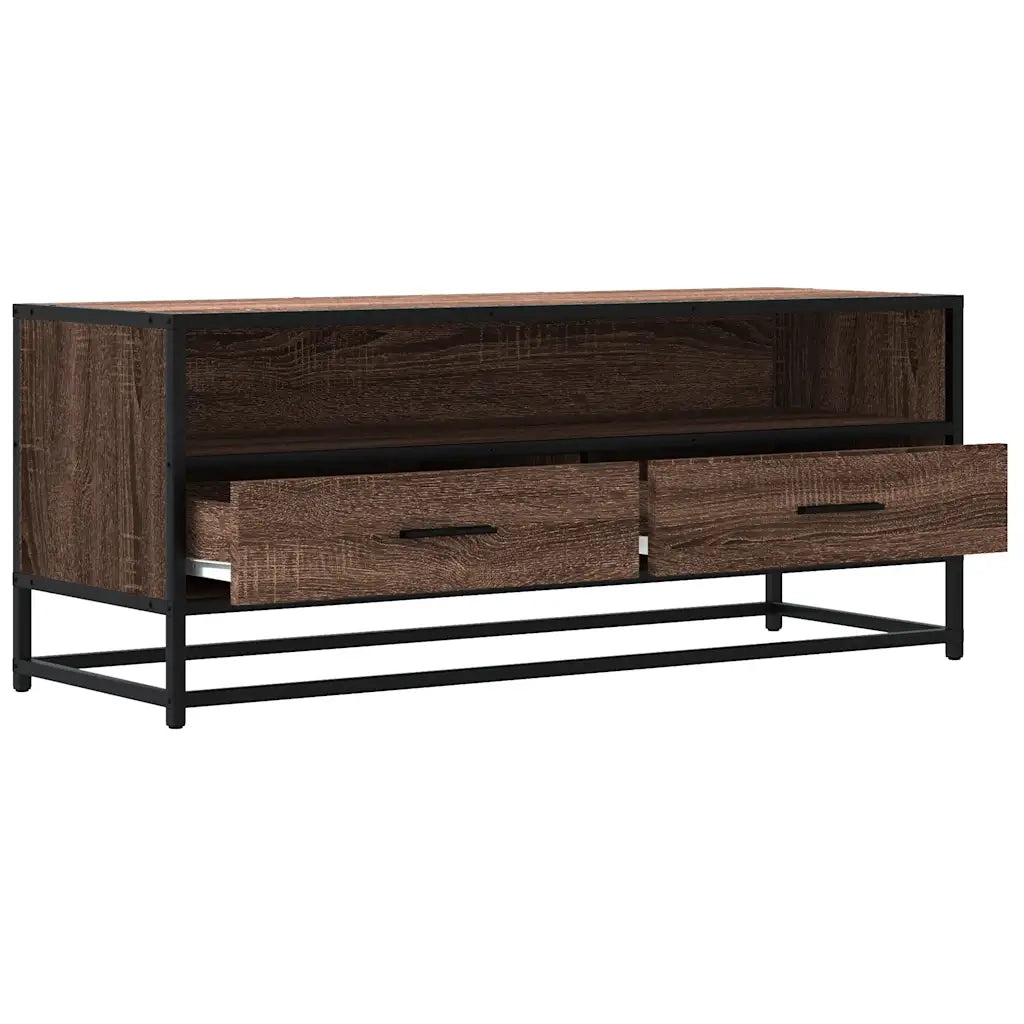 Mobile TV-Credenza per TV-Console TV Rovere Marrone 100x34,5x40 cm Multistrato e Metallo