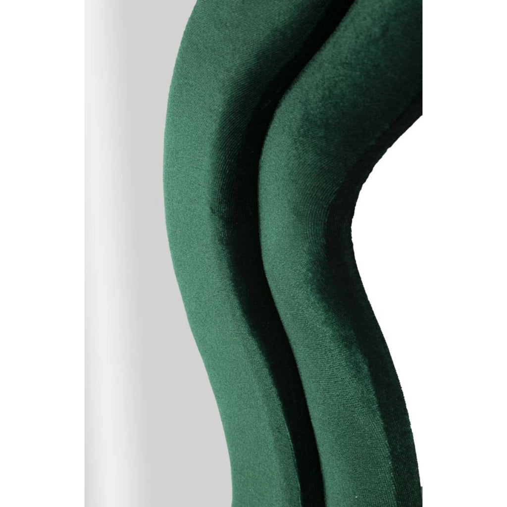 Specchio da parete Monica wavy in velluto verde 67x166 cm