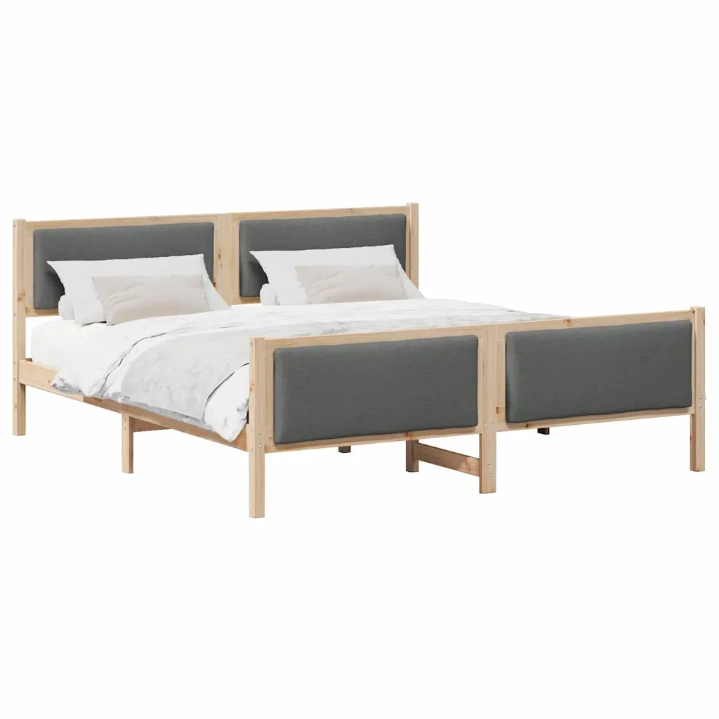 Struttura del letto Grigio scuro 200 x 200 cm Tessuto