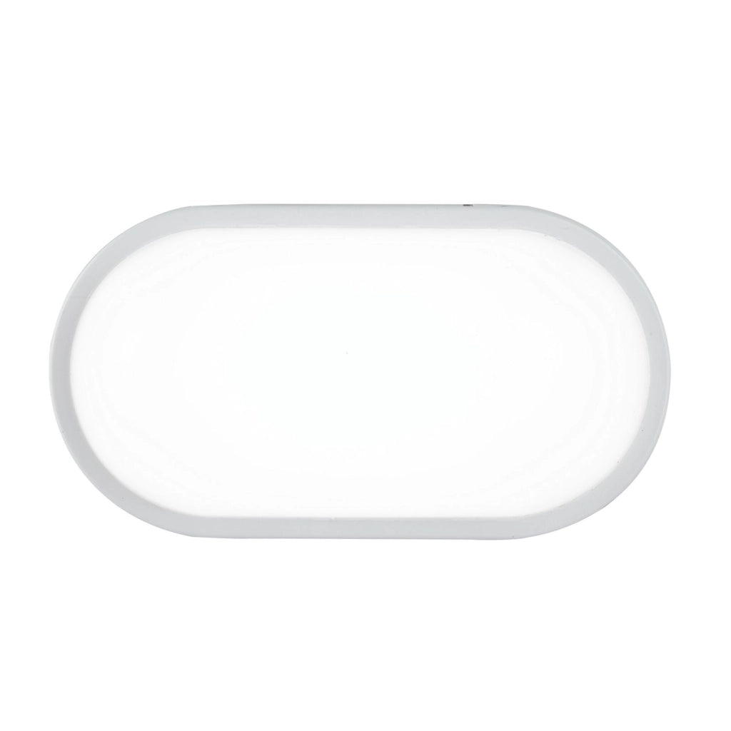 PLAFONIERA LED SHELLY BIANCA OVALE 20W 2500LM CCT 3000K / 4000K  IP65 17,6X8X27,1CM
