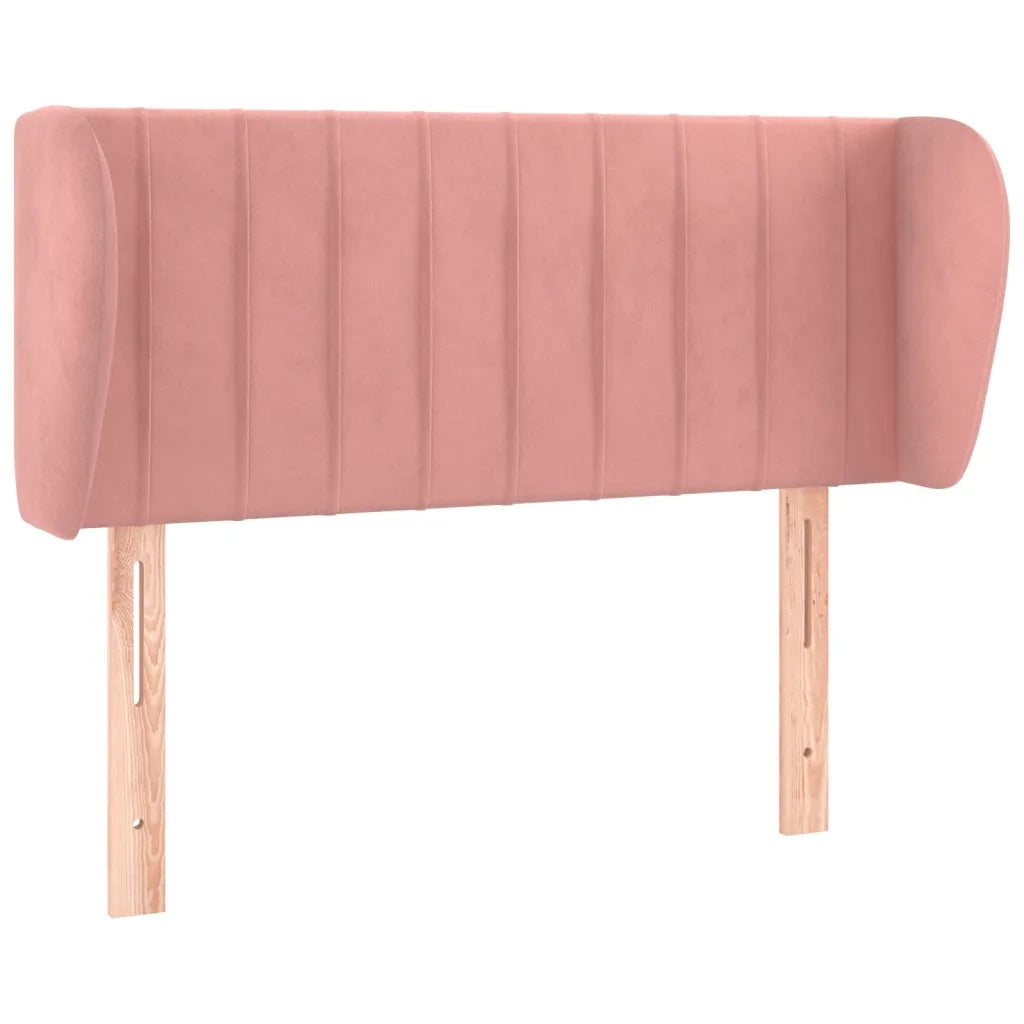 Testiera | Testata ad Orecchio Rosa 103x23x78/88 cm in Velluto