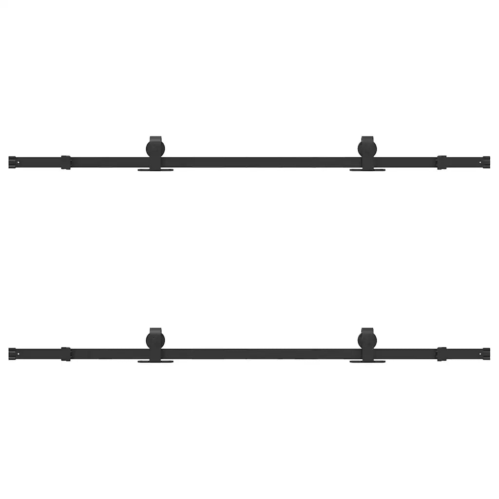 Kit di Binari per Porte Scorrevoli 183 cm Acciaio Nero CFW6173872