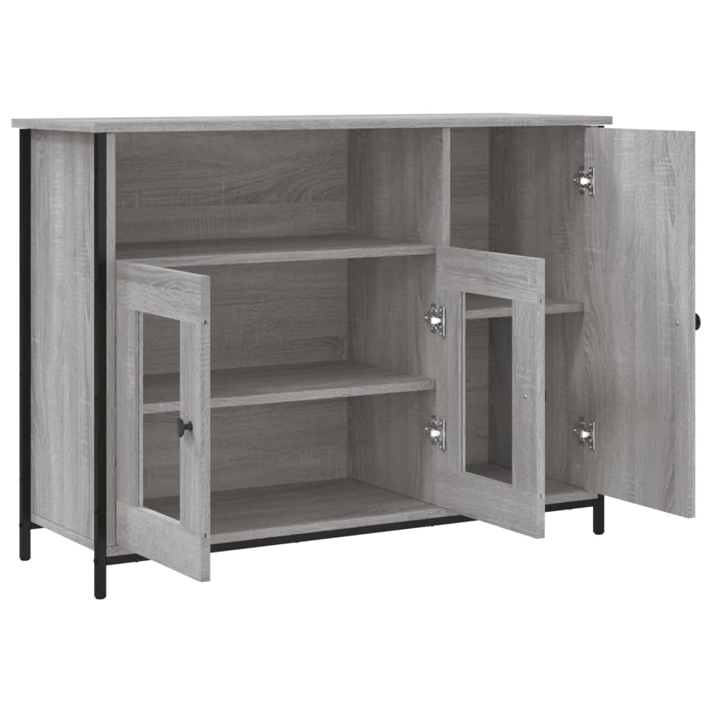 Credenza cassettiera mobile contenitore organizer cucina soggiorno salotto sonoma 100 x 35 x 75 cm legno ingegnerizzato grigio 02_0036249
