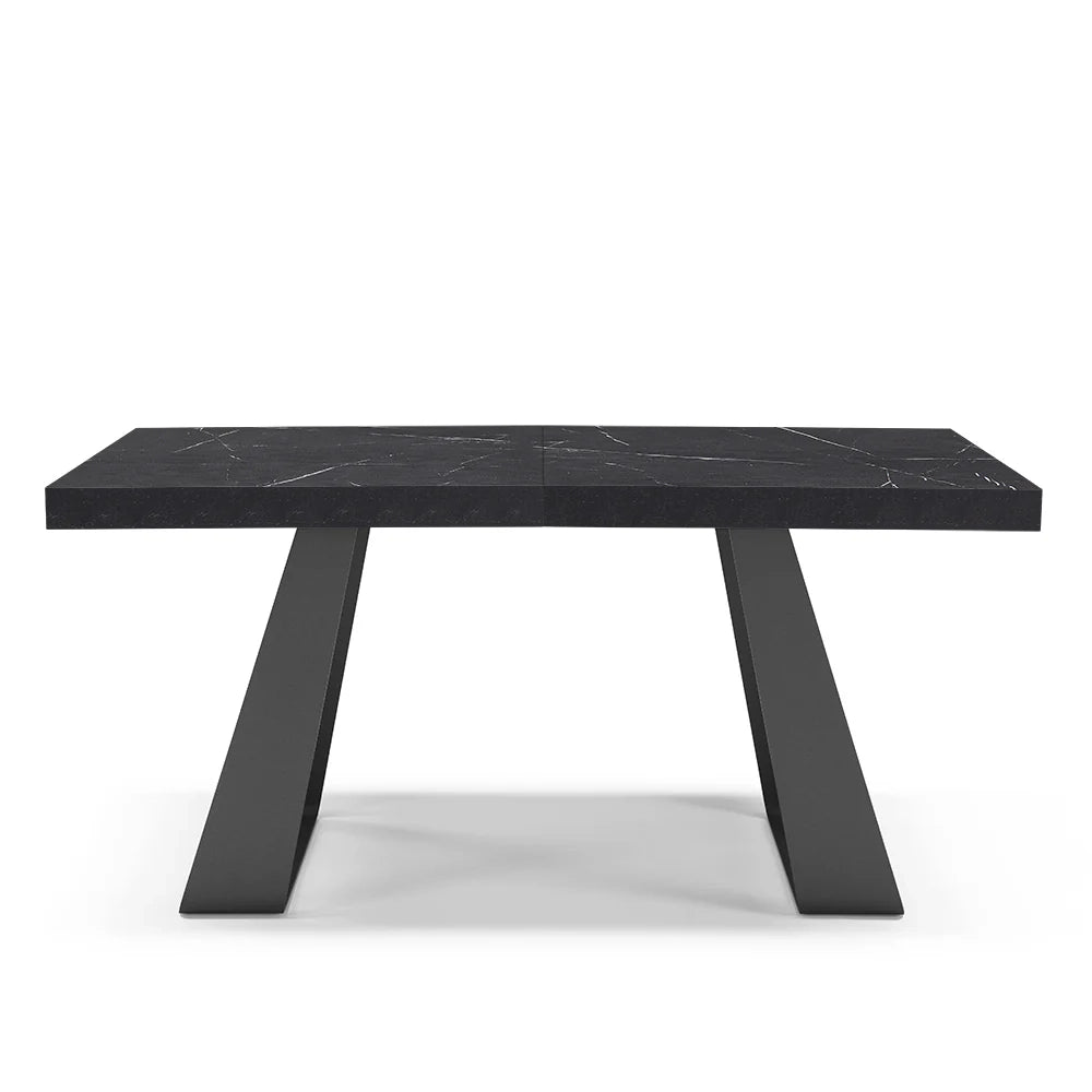 Tavolo allungabile da pranzo Pietra Nera 160x90 MADE IN ITALY modello ARGO fino a 240 CM per sala da pranzo, cucina e soggiorno, design moderno con top melaminico