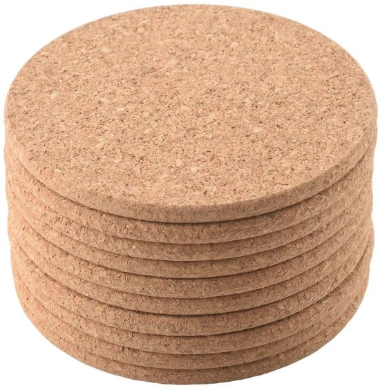 Set di Sottopiani in Gomma Ronde da 10, Sottopiani in Gomma 9 cm, Assorbenti e Riciclabili per Caffè e Tè Naturali Adatti per Ufficio, Casa, Caffè, Bar