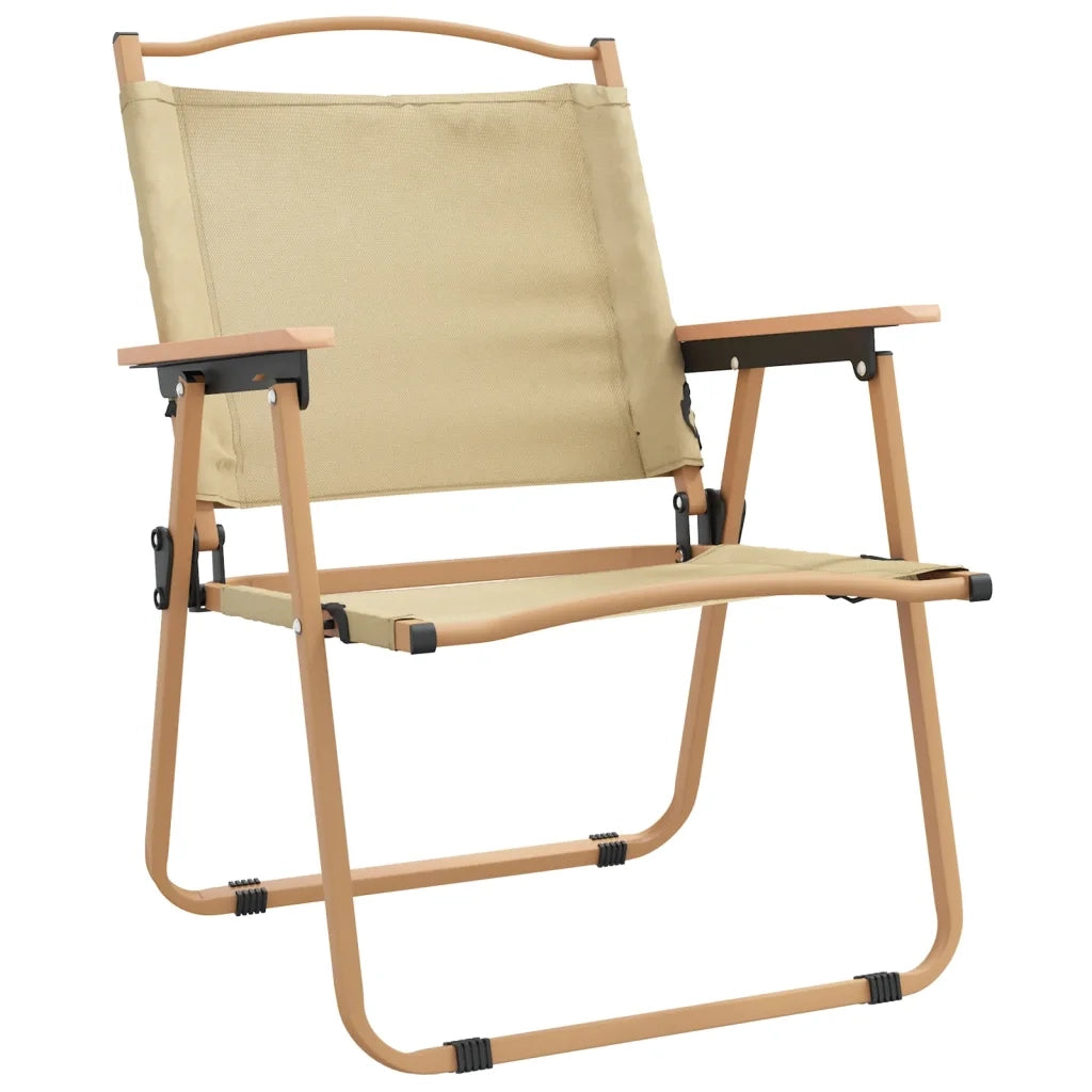 Sedie da Campeggio 2 pz Beige 54x55x78 cm Tessuto Oxford 319484