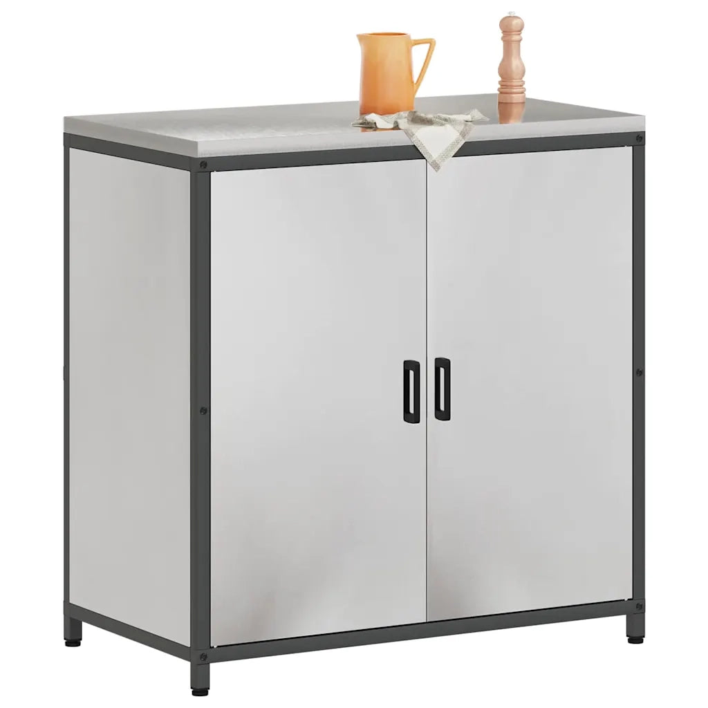 Stoccaggio in cucina con porta Argento 90 x 50 x 92 cm Acciaio 874986