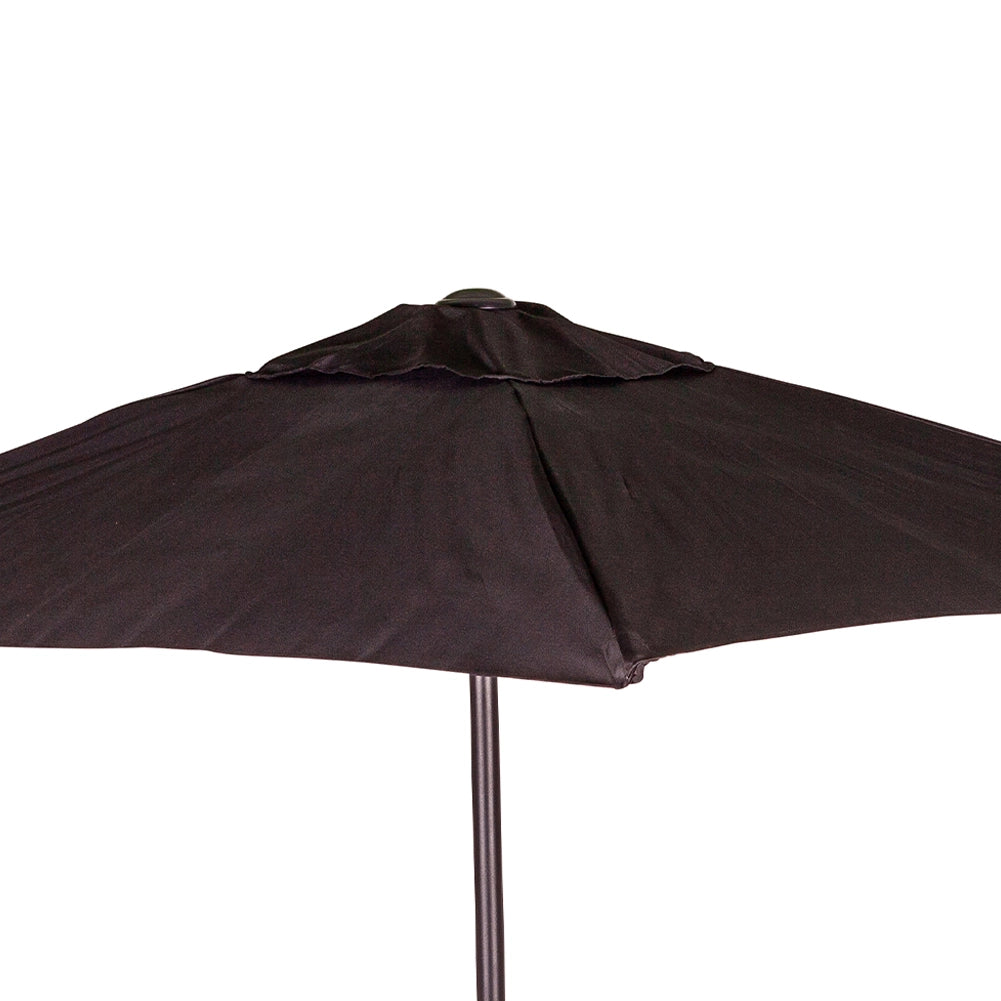 Set da Pranzo 6 Pezzi per Giardino Patio con Ombrellone 4 Sedie Pieghevoli Grigio
