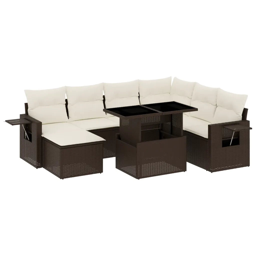 vidaXL Set Divani da Giardino 8 pz con Cuscini Marrone in Polyrattan