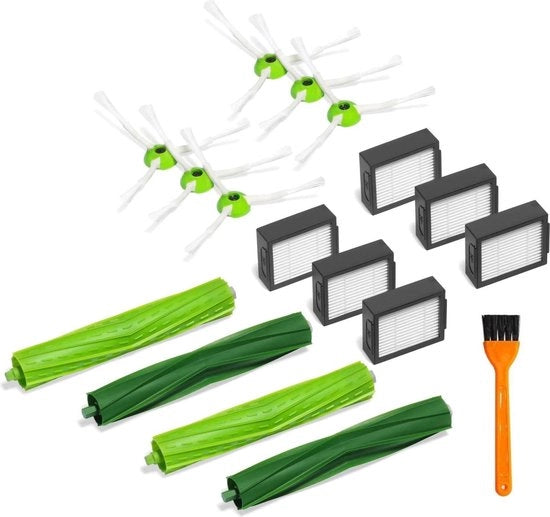 Set di sostituzione per aspirapolvere XXL Adatto per Roomba i7 / i7+ / E5 / E6 Filtro Hepa Spazzola laterale e testa Rullo spazzola