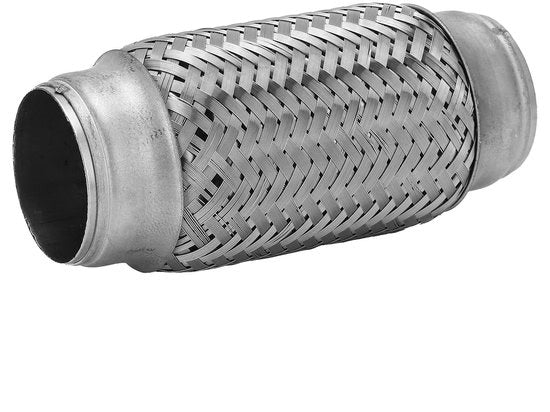 Flessibile Tubo di Scarico in Acciaio Inox - Tubo di Scarico a Maglia - Connettori per Auto/Veicoli Commerciali/Bus - Diametro Interno 50mm - Lunghezza 155mm - Installazione Saldata - Tubo di Scarico di Scarico