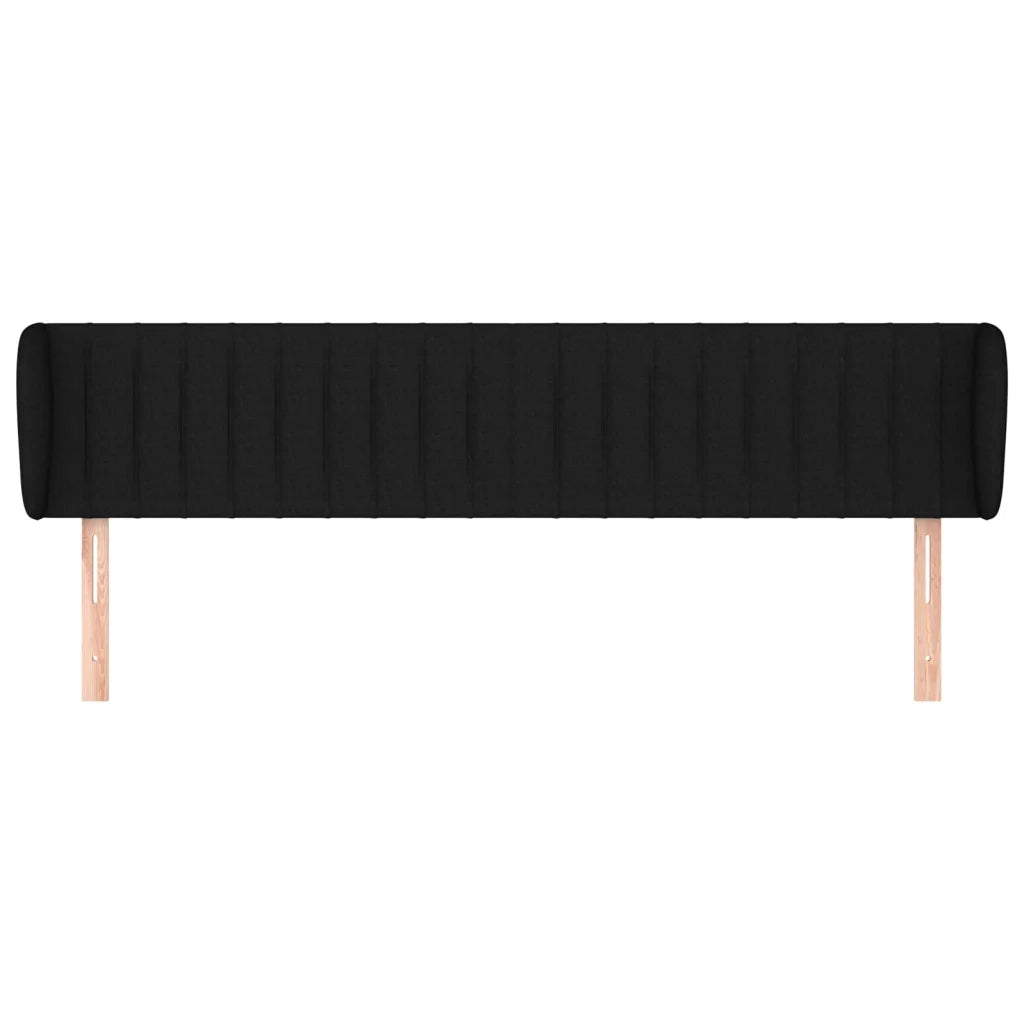 Testiera ad Orecchio Nera 203x23x78/88 cm in Tessuto