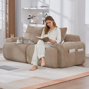 Divano Modulare 2 Posti con Portabicchieri e Tasca ¨C MINIMAL ¨C Tessuto Kaki