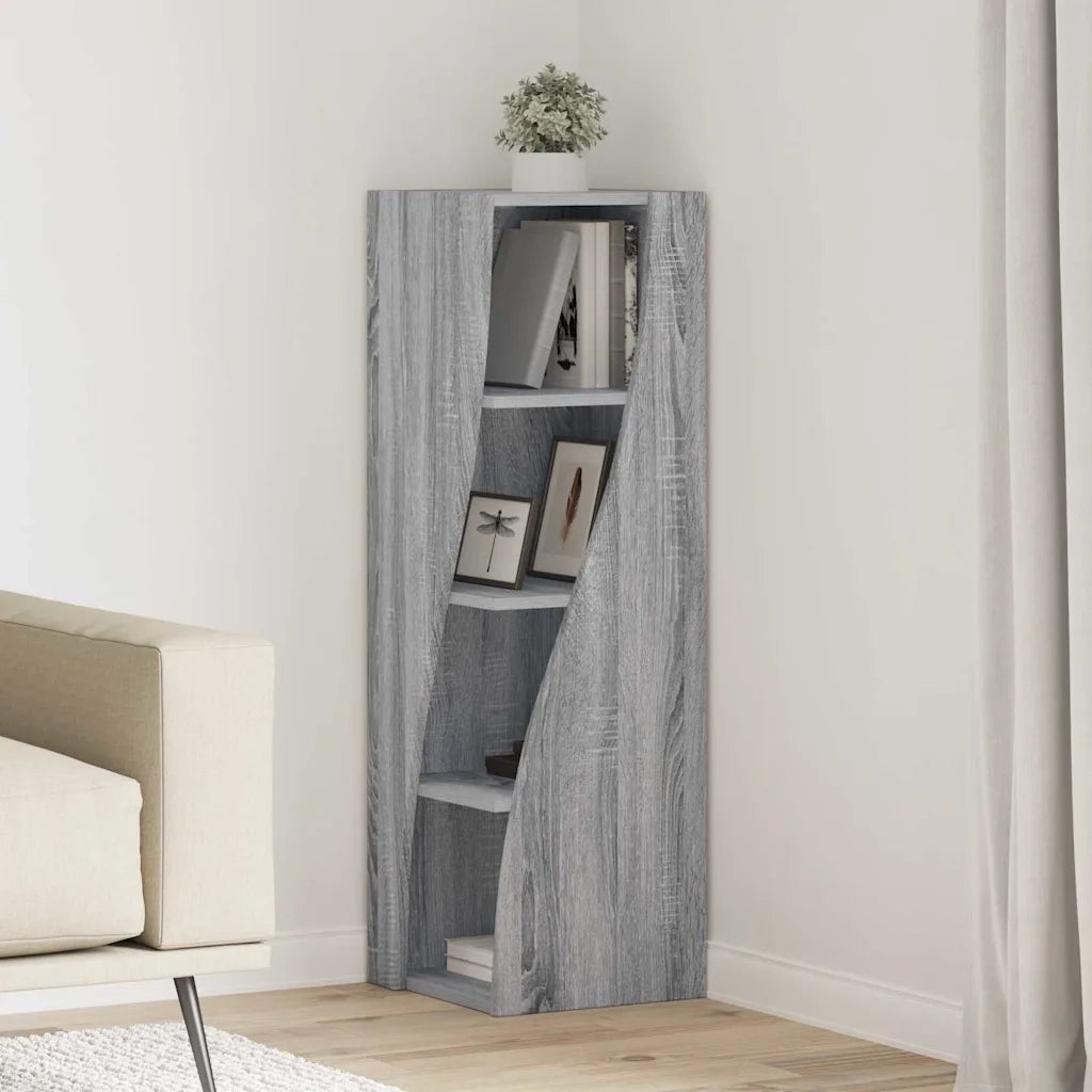 Mobile angolare Grigio Sonoma 32x32x102cm Legno multistrato 889861