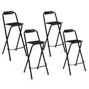 IDMarket - Set di 4 sgabelli da bar pieghevoli DELSON neri