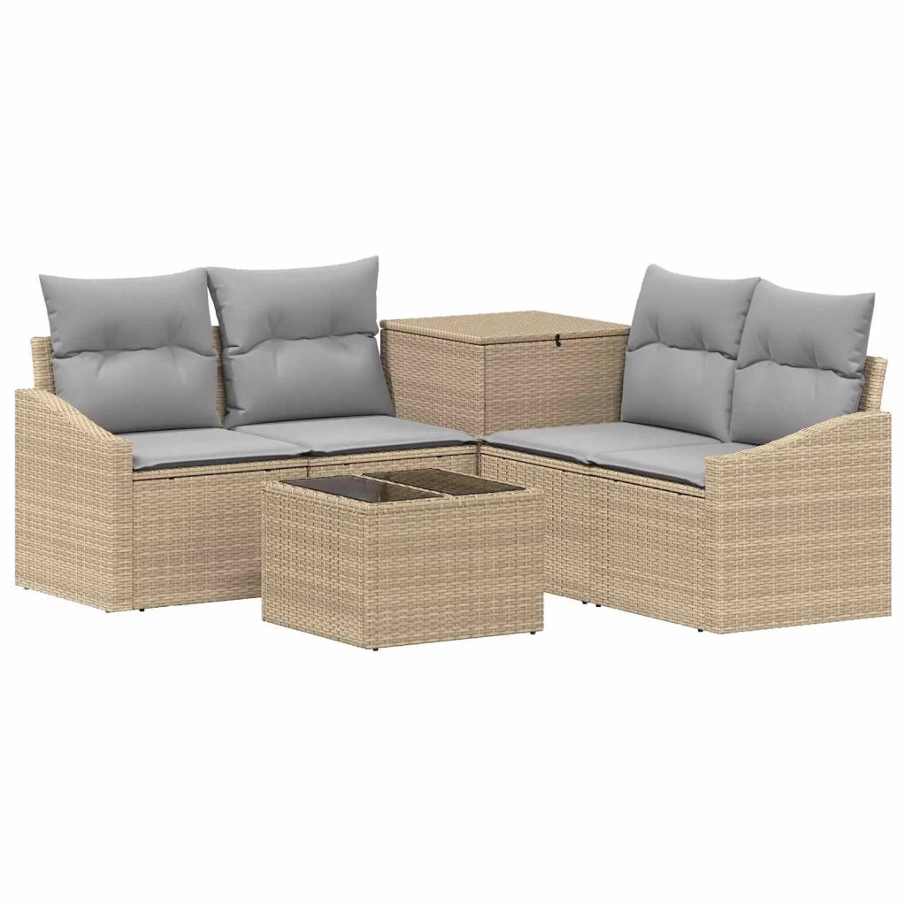 Set di divani 6 pz Beige e Grigio Chiaro 3447305