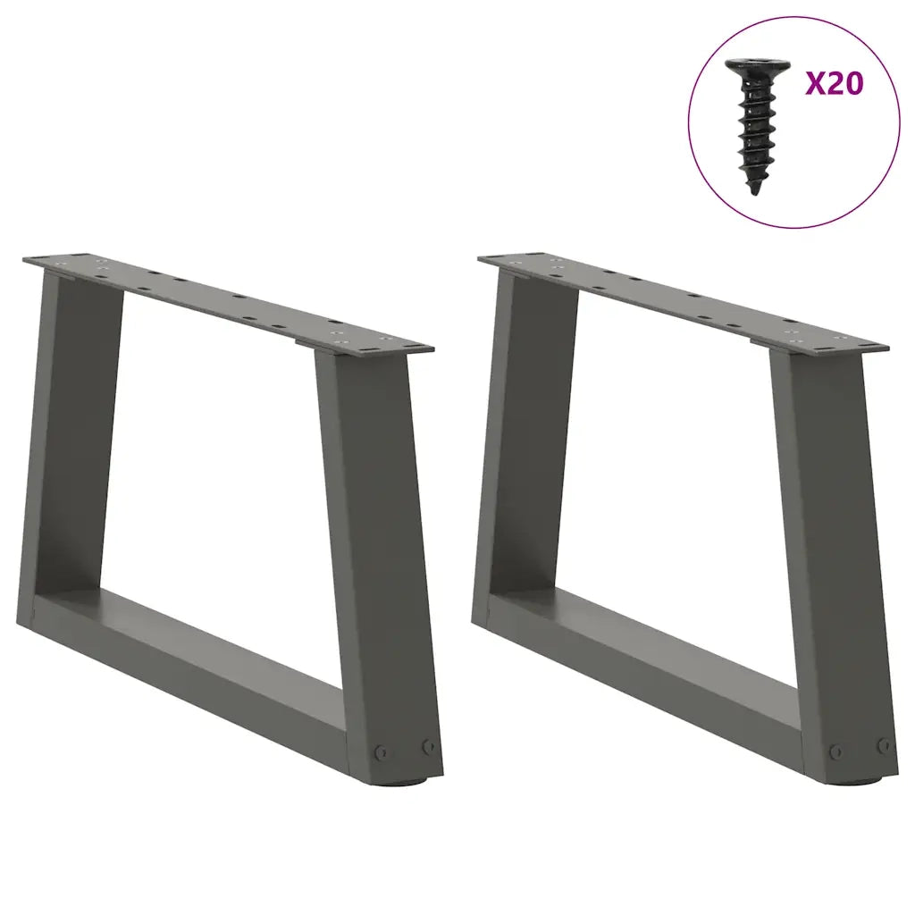 vidaXL Gambe per Tavolino da Caffè a Forma di V 2 pz Antracite 50x(30-31,3) cm Acciaio