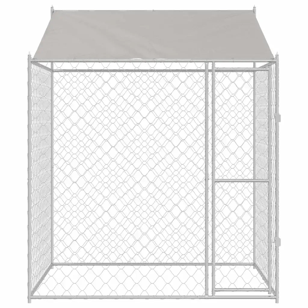 Gabbia per Cani con Tetto Argento 200 x 200 x 258 cm 42009131