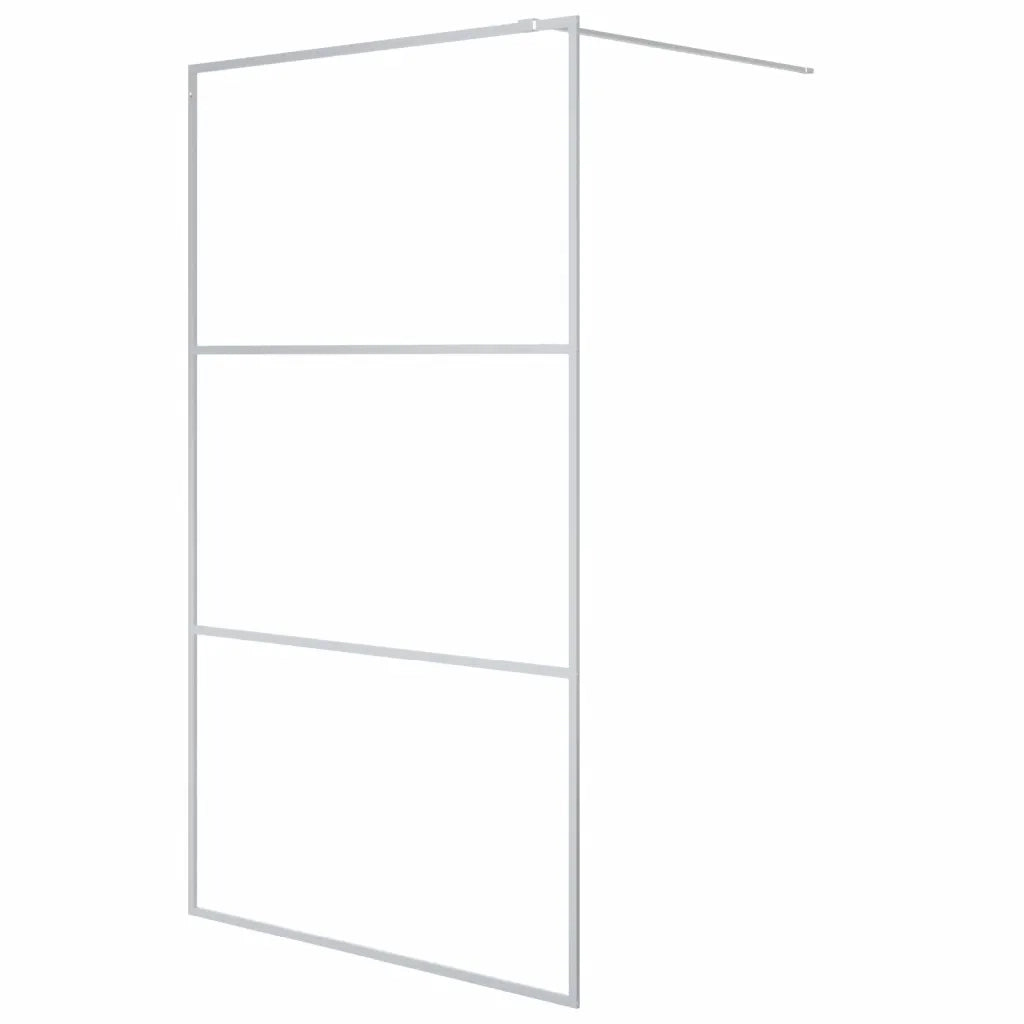 Parete Doccia Walk in Argento 115x195 cm Vetro Trasparente ESG 152118