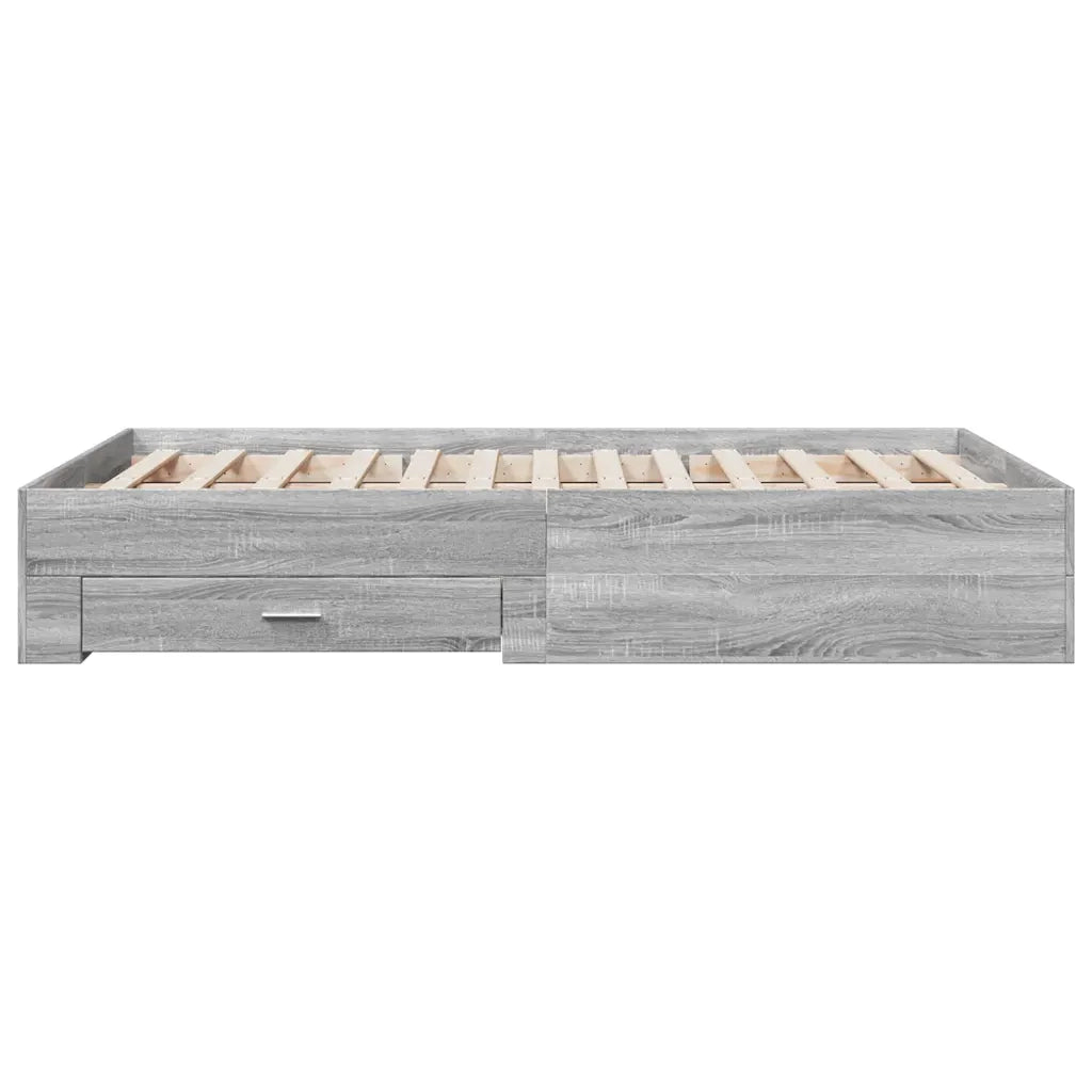 Giroletto Cassetti-Struttura Letto con contenitore Grigio Sonoma 135x190 cm Legno Multistrato 476892