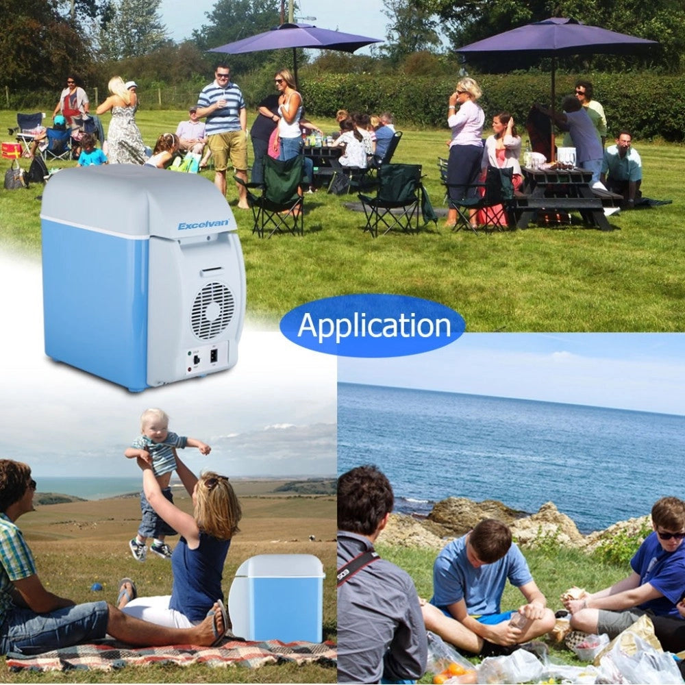 Trade Shop - Mini Frigorifero Frigo Portatile 7,5 Litri 12v Scaldavivande Auto Barca Camper -
