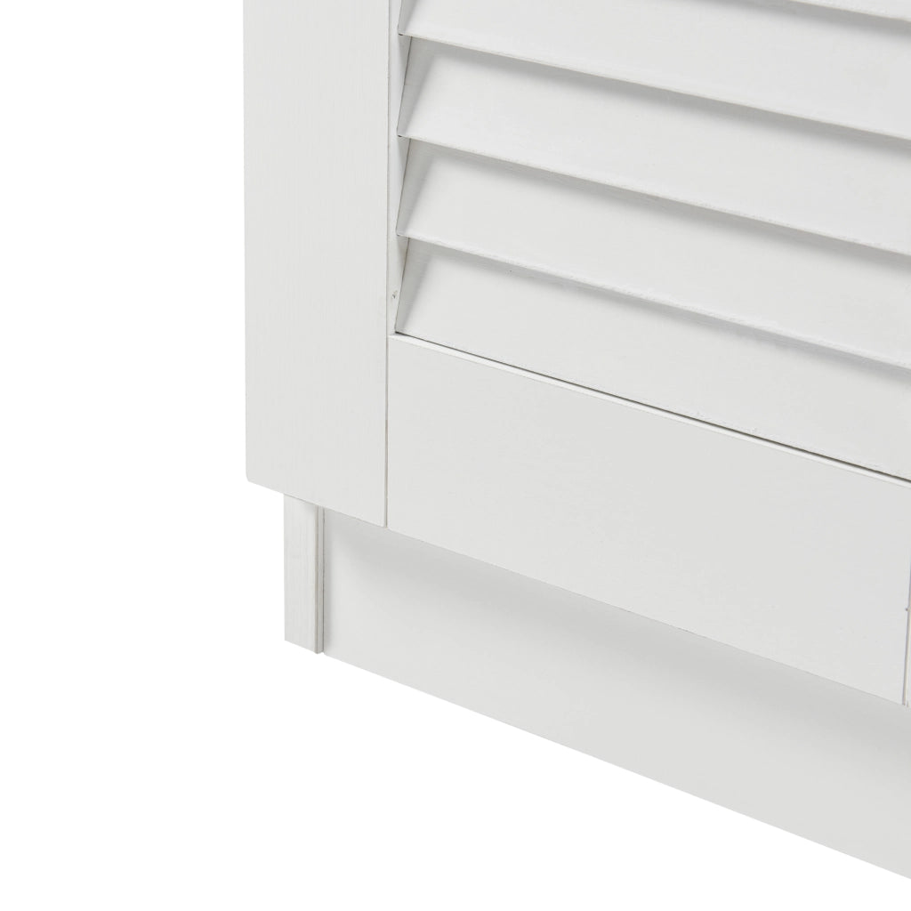 Armadio Scarpiera Løten con Ante a Persiana 62 x 63 x 36 cm Bianco [en.casa]