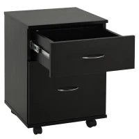 Cassettiera a Rotelle da Ufficio Salvaspazio in Legno, 41x39x58cm, Nero