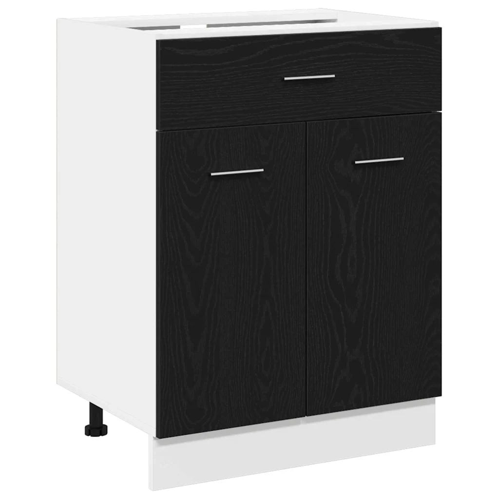 vidaXL Armadio Base con Cassetto Rovere nero 60 x 46 x 81.5 cm