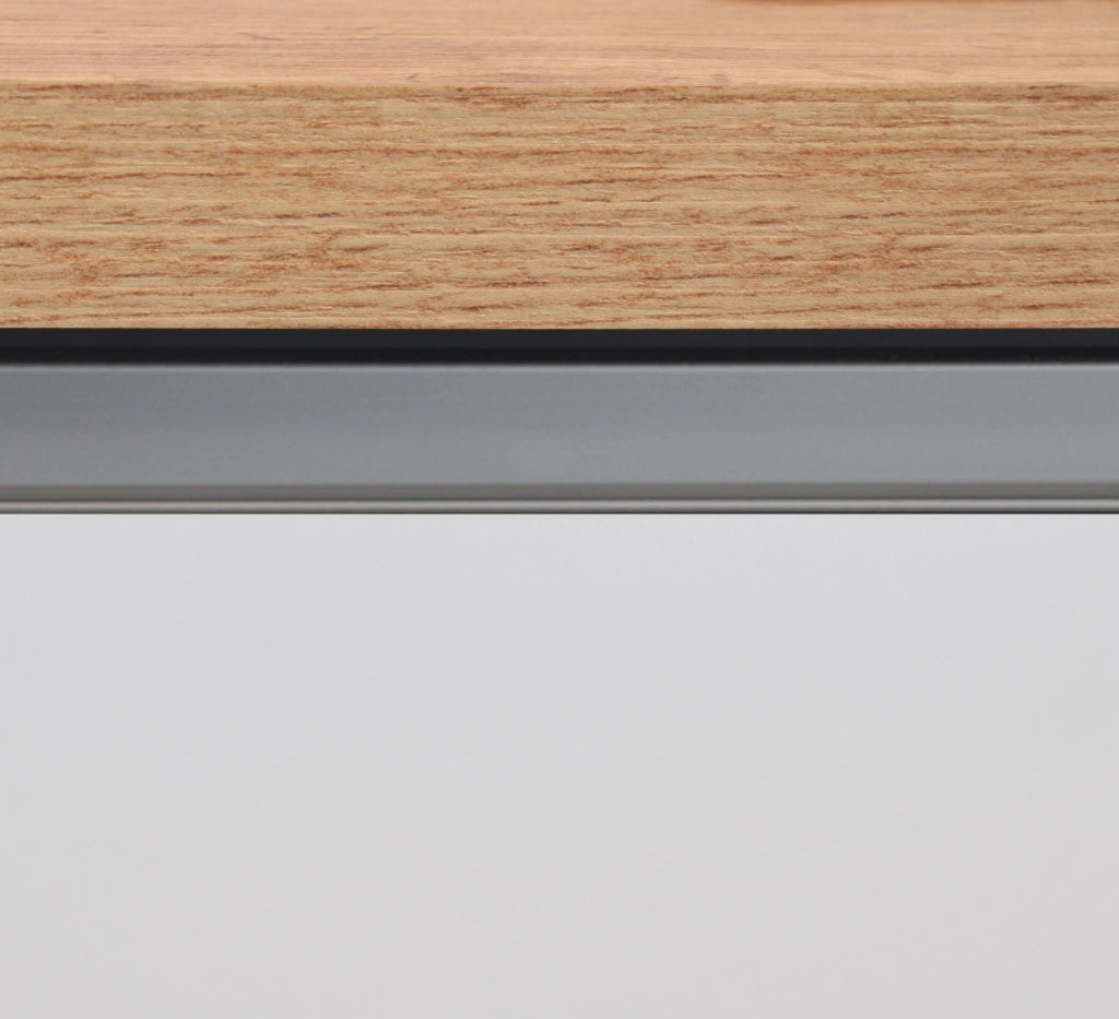 Isola Cucina SOLE 3 Ante – Bianco Lucido/Rovere, 155x90x90 cm, Made in Italy