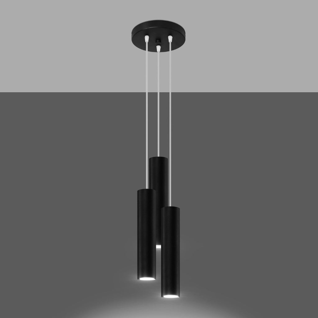 Lampada a sospensione nera tripla MODENO 3xGU10 Pure Lume