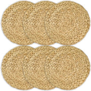 Piattino per tavolo a intreccio circolare di acqua giacinto lavabile, set da 6 pezzi 30 cm
